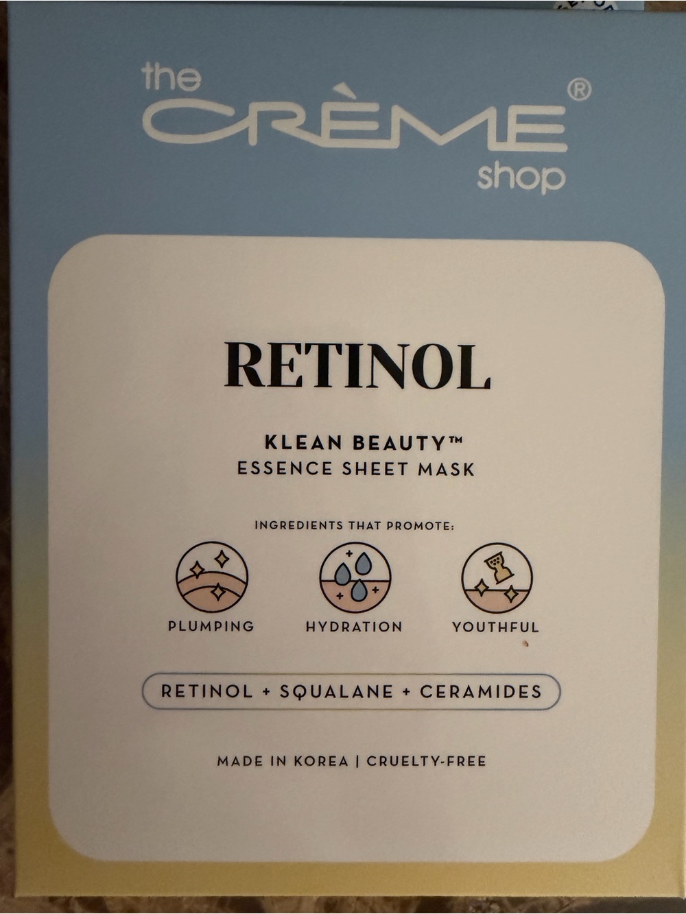Retinol Klean Beauty Essence Sheet Mask - The Crème Shop